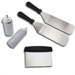 5 pezzi / set Set di attrezzi per barbecue in acciaio inossidabile per esterni Set di griglia per barbecue per bottiglia di salsa di pomodoro