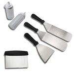 6 pezzi / set set di strumenti per barbecue in acciaio inossidabile per esterni set di barbecue per bottiglie di salsa di pomodoro