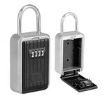 Scatola portachiavi con password Scatola metallica a parete Scatola con password Scatola portaoggetti antifurto per chiave esterna, specifica: normale (argento nero)