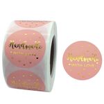 3 pz roll rull rosa timbratura a caldo grazie adesivo autoadesivo film autoadesivo busta / decorazione regalo vacanze, dimensioni: 3.8 cm / 1.5 pollici (C-08-38)