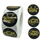 3 pz rotolo adesivi oro caldi adesivi natalizi Adesivi per la sigillatura regalo di natale, dimensioni: 2.5 cm / 1 pollice
