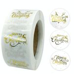 3 Pz Roll Transparenthot Gold Stickers Gold Stickers Christmas Adesivi regalo vacanze - Dimensioni: 2.5 cm / 1 pollice (K-21-25)