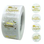 3 PZ Roll Transparenthot Gold Stickers Adesivi per Natale Adesivi per Natale Adesivi regalo vacanze, Dimensioni: 2.5 cm / 1 pollice (K-25-25)
