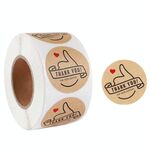 Adesivo in rotolo di carta Kraft Etichetta adesiva di ringraziamento Decorazione busta rossa con amore, Dimensioni: 2,5 cm/1 pollice(B-09)