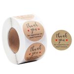 10 PZ Kraft Rotolo di carta Adesivo Grazie Sticker etichetta Adesivo Rosso Love Busta Decorazione, Dimensioni: 2.5 cm / 1 pollice (B-11)