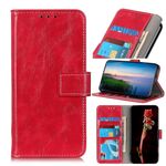 Per Alcatel 3X 2020 Retro Crazy Horse Texture Custodia in pelle con vibrazione orizzontale con supporto e slot per schede e cornice per foto e portafoglio (rosso)