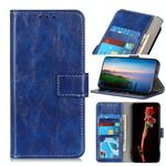 Per Alcatel 3X 2020 Retro Crazy Horse Texture Custodia in pelle a vibrazione orizzontale con supporto e slot per schede e cornice per foto e portafoglio (blu)