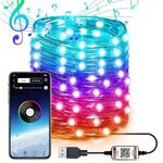 RGB USB LED Filo di rame Corda luminosa Decorazione festiva Stringa luminosa Bluetooth Controllo APP mobile, Lunghezza: 5 m 50 LED