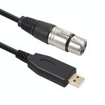 Cavo di registrazione per microfono US18 da USB a XLR femmina, lunghezza cavo: 3 m (nero)