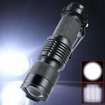Mini torcia a LED con zoom telescopico ricaricabile per esterni, specifica: singola