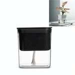 Vaso da fiori idroponico di ravanello verde Vaso da fiori succulente in plastica trasparente non porosa Assorbimento automatico dell'acqua (nero)