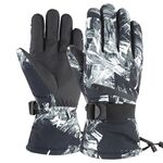 Guanti da sci termici invernali Guanti in velluto impermeabili da esterno Guanti da moto touch screen ispessiti, Taglia: L (Nero)
