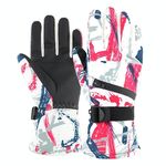 Guanti da sci termici invernali Guanti in velluto impermeabili per esterni Guanti da moto touch screen ispessiti, Taglia: XL (rosso)