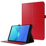 Per Huawei Honor Pad X6 Custodia in pelle a vibrazione orizzontale con struttura a cavallo pazzo con supporto pieghevole a 2 e slot per scheda (rosso)