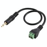 Terminali collegabili da 3,5 mm maschio a 2 pin Connettore senza saldatura Cavo adattatore di collegamento senza saldatura, lunghezza: 30 cm