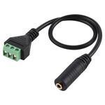 Terminali collegabili da 3,5 mm femmina a 3 pin Connettore senza saldatura Cavo adattatore di collegamento senza saldatura, lunghezza: 30 cm