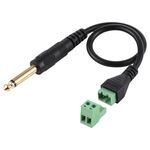 Terminali innestabili da 6,35 mm maschio a 2 pin Connettore senza saldatura Cavo adattatore di collegamento senza saldatura, lunghezza: 30 cm