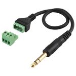 Terminali innestabili da 6,35 mm maschio a 3 pin Connettore senza saldatura Cavo adattatore di collegamento senza saldatura, lunghezza: 30 cm