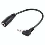 Spina maschio ad angolo retto da 2,5 mm a jack femmina da 3,5 mm Cavo convertitore adattatore di alimentazione CC audio stereo AUX, lunghezza: 14 cm