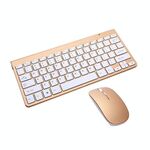 Computer desktop portatile esterno USB Mini mouse con tastiera wireless universale, Stile: Set tastiera e mouse (Tyrant Gold)
