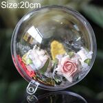 Palla da appendere al centro commerciale con decorazione per finestre a sfera rotonda cava in plastica trasparente alta, dimensioni: 20 cm