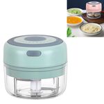 Schiacciatore per aglio ricaricabile USB elettrico Schiacciatore per alimenti complementare Schiacciatore per aglio in acciaio inossidabile Dispositivo per sbucciare l'aglio senza fili Mini taglierina per aglio(verde)