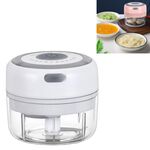 Schiacciatore per aglio ricaricabile USB elettrico Schiacciatore per alimenti complementare Schiacciatore per aglio in acciaio inossidabile Dispositivo per sbucciare l'aglio senza fili Mini taglierina per aglio(Bianco)