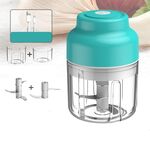 Macchina per integratori alimentari per bambini con ricarica USB senza fili, stile: tazze di aglio tritato + carne macinata (blu)