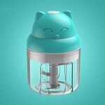 Macchina per aglio con ricarica USB senza fili Macchina per integratori alimentari per bambini, Stile: 250 ml Carne macinata a potenza aumentata (blu)