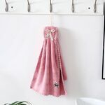 5 PCS Asciugamano da bagno in velluto di corallo Bowknot Asciugamano assorbente da appendere 35x75cm Consegna colore casuale