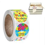 A-148 10 PCS Autoadesivo rotondo Etichetta di buon compleanno Autoadesivo di sigillatura regalo vacanze, dimensioni: 2,5 cm / 1 pollice