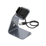 Per Fitbit Carica 4/3/3 SE Portabatterie universale in lega di alluminio con protezione chip, supporto ricarica veloce (grigio)