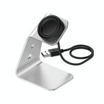 Per Samsung R500 / Galaxy Watch 3 Universal in lega di alluminio Portabatterie magnetico con protezione chip, supporto rapido ricarica (argento)