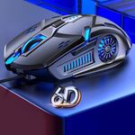 YINDIAO G5 3200 DPI 4 modalità Regolabile 6 tasti RGB Light Wired Gaming Mouse (grigio)