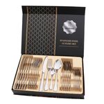 Servizio da tavola in acciaio inossidabile 24 in 1 Set regalo di posate da bistecca occidentale, colore: argento