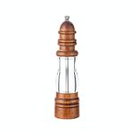 Smerigliatrice per pepe a forma di faro in legno Strumento per macinare il sale marino manuale per uso domestico, specifica: 8 pollici