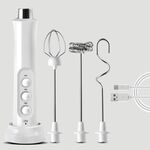Frusta elettrica per uso domestico Mini montalatte portatile senza fili con caricatore portatile (bianco)