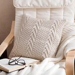 Home Lana Pillowcase a maglia, Colore: beige, Dimensioni: 45 x 45 cm
