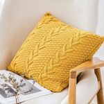 Home Lana Pilowcase a maglia, Colore: curcuma, Dimensioni: 45 x 45 cm