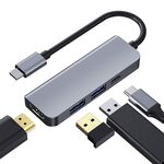 2008N 4 in 1 USB 3.0 x3 + HDMI Multi-function Intelligent Type-C / USB-C HUB Docking Station con alimentatore