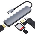 2008N 5 in 1 USB 3.0 x2 + HDMI + SD + TF Docking station HUB intelligente multifunzione Type-C / USB-C