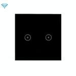 Wifi Wall Touch Panel Switch Controllo vocale Telecomando per cellulare, Modello: Black 2 Gang (Zero Firewire Wifi)