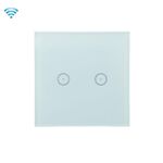 Interruttore del pannello tattile a parete Wi-Fi Controllo vocale Telecomando del telefono cellulare, Modello: Bianco 2 Gang (Single Firewire Zigbee)