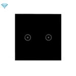 Wi-Fi Wall Touch Panel Switch Controllo vocale Telecomando per cellulare, Modello: Black 2 Gang (Single Firewire Zigbee)