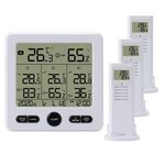 Tre termometro wireless multifunzione trascinato e igrometro Termometro ad alta precisione per interni ed esterni con allarme a colori (bianco)