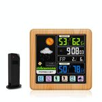 TS-3310 Orologio meteo wireless Orologio multifunzione con schermo a colori Creativo Home Touch Screen Termometro Venatura del legno