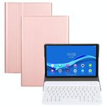 Tastiera Bluetooth rimovibile AM10 2 in 1 + custodia protettiva in pelle con supporto per Lenovo M10 FHD Plus 10,3 pollici (oro rosa)