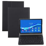 Tastiera Bluetooth rimovibile AM11 2 in 1 + custodia protettiva in pelle con supporto per Lenovo M10 FHD REL TB-X605FC / LC (nero)