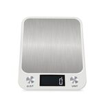 Bilancia da cucina in acciaio inossidabile Bilancia da cucina elettronica per piccola cucina 5 kg / 1 g (versione inglese a batteria bianca)