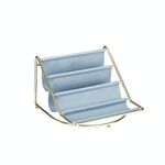 Rack da tavolo Multi-strato in ferro battuto Vassoio portaoggetti in pelle Chiavi Articoli vari Tablet Computer Orologi Organizzare ornamenti creativi, Colore: Blu Piccolo